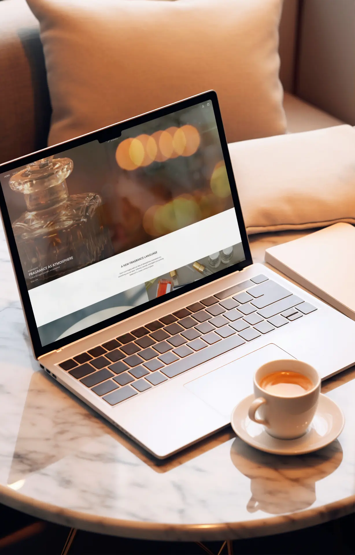 Fragrance site on a laptop